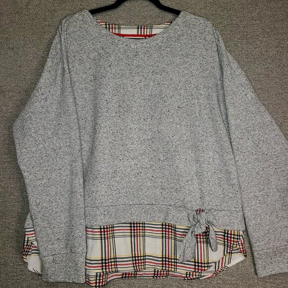 Izod Tops - IZOD Tie Front 2-fer Grey Sweatshirt Womens Size XL